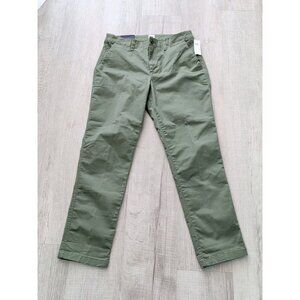 NWT GAP Girlfriend Chino Stretch Pants Olive Green Sz 6(True Sz 8) 30"x27"